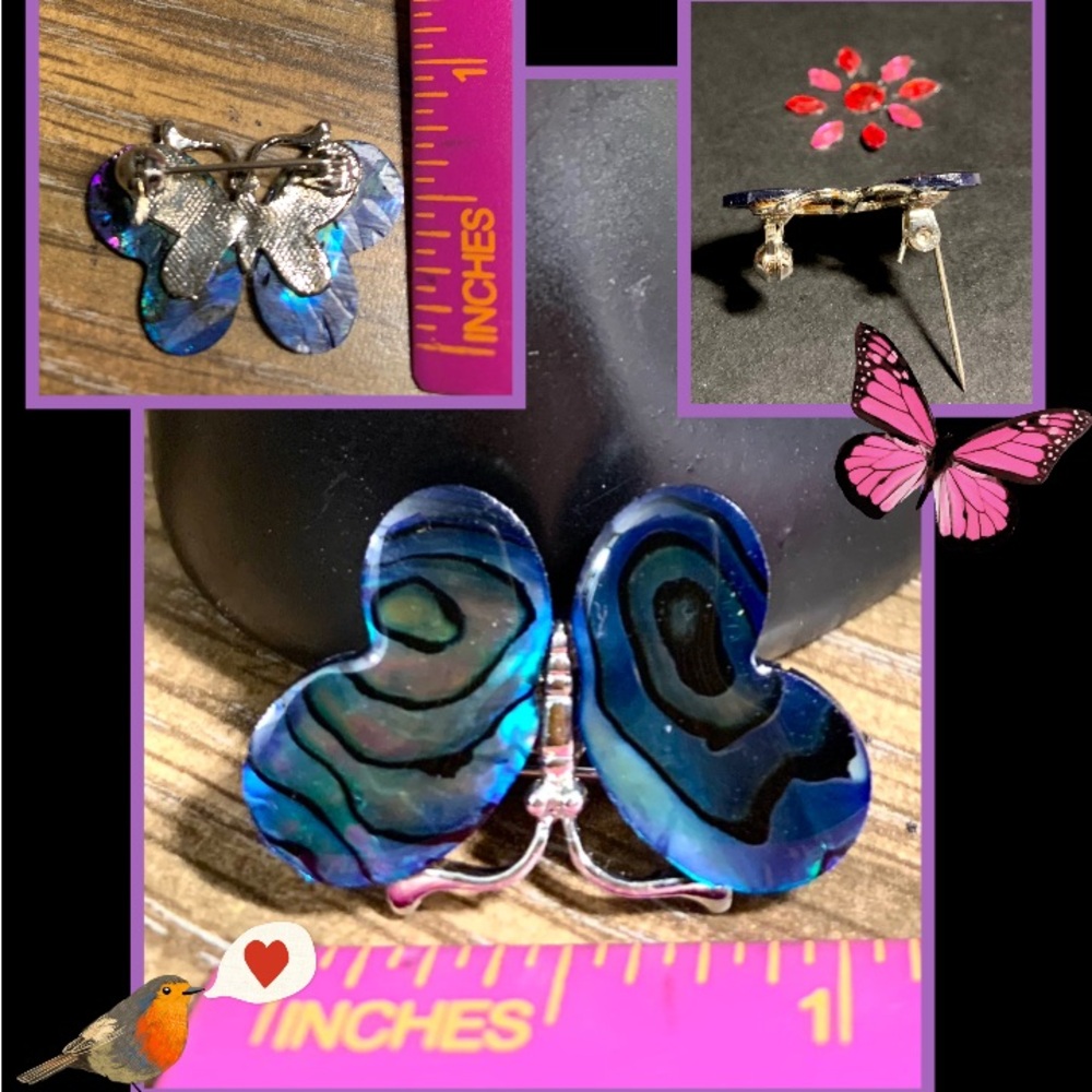 Elegant Blue Abalone Pin - Picture 2 of 3
